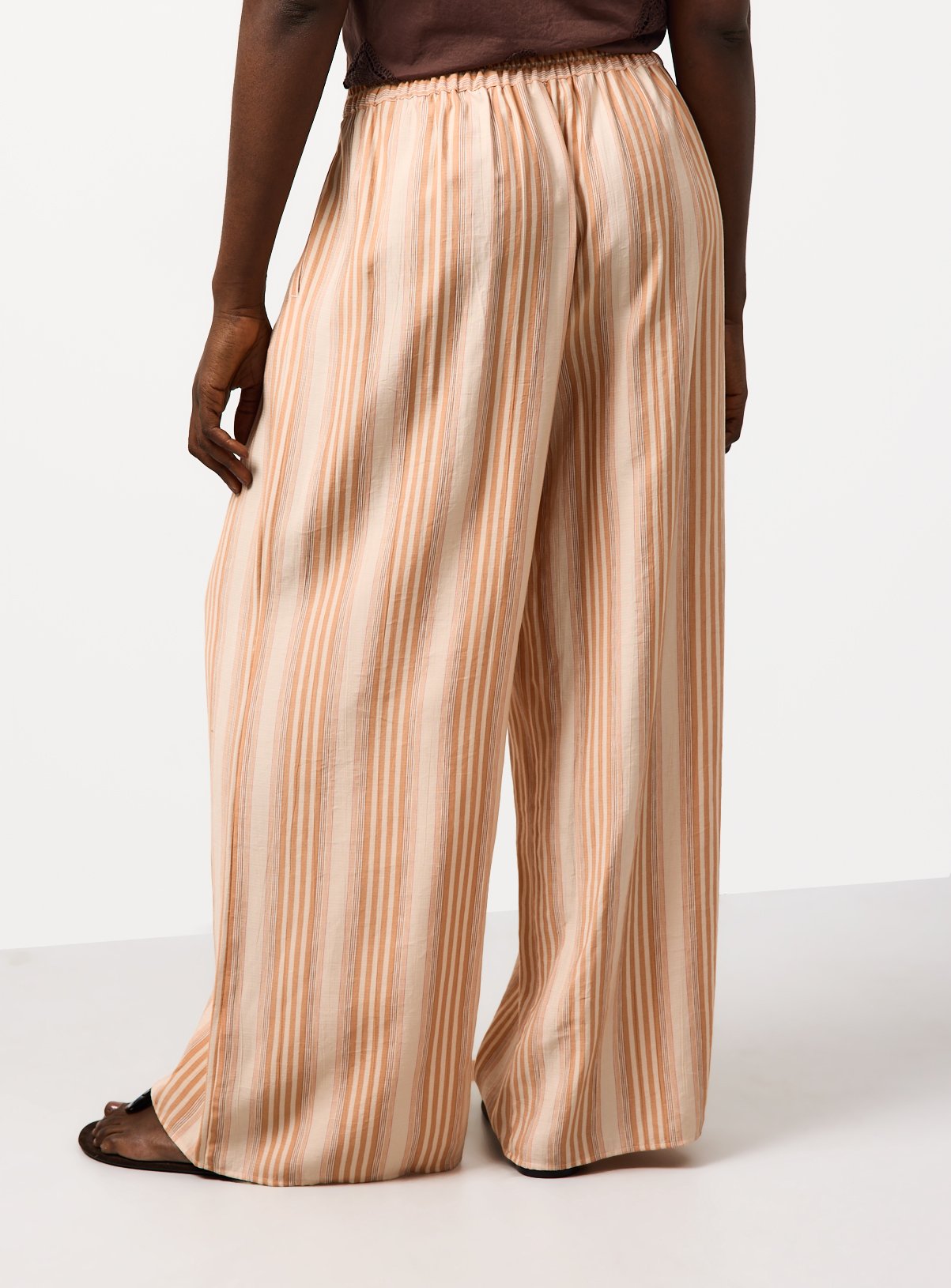 Light Orange Stripe Wide Leg Trousers 12 - Image 4 thumbnail